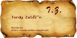 Tordy Zalán névjegykártya