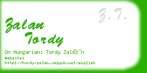 zalan tordy business card